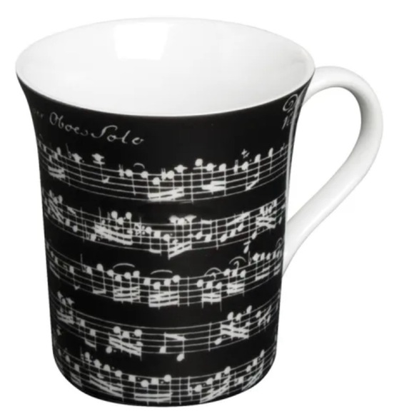 Black Vivaldi Sonata in C Minor Sheet Music Coffee Tea Latte Mug Cup - Picture 1 of 8